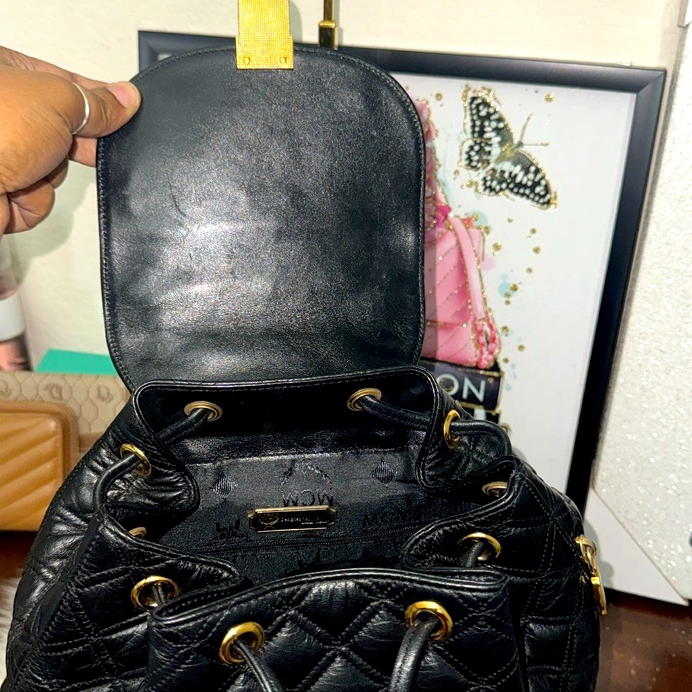 Authentic MCM Quilt Black Leather Backpack - Picture 14 of 14